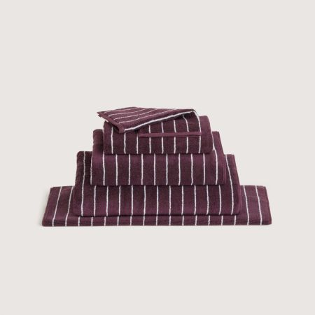 Aven Stripe Towel Collection in clove