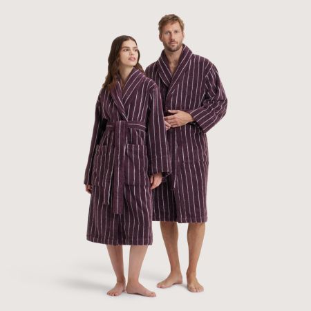 Aven Stripe Robe in clove