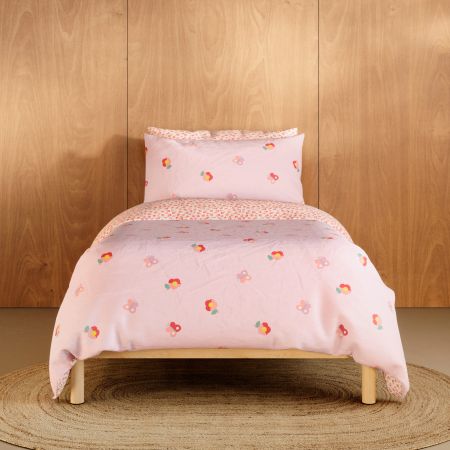 Flutter Kids Quilt Cover Set in fairy floss